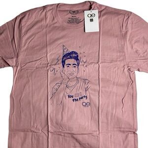 QUEER EYE You Are The Party T-Shirt Pink Adult Size Large Unisex Casual Tee‎ NWT